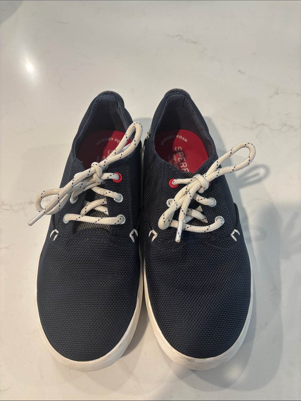 Sperry Kids Navy and White Canvas Sneakers